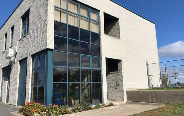 Modern commercial building with large windows